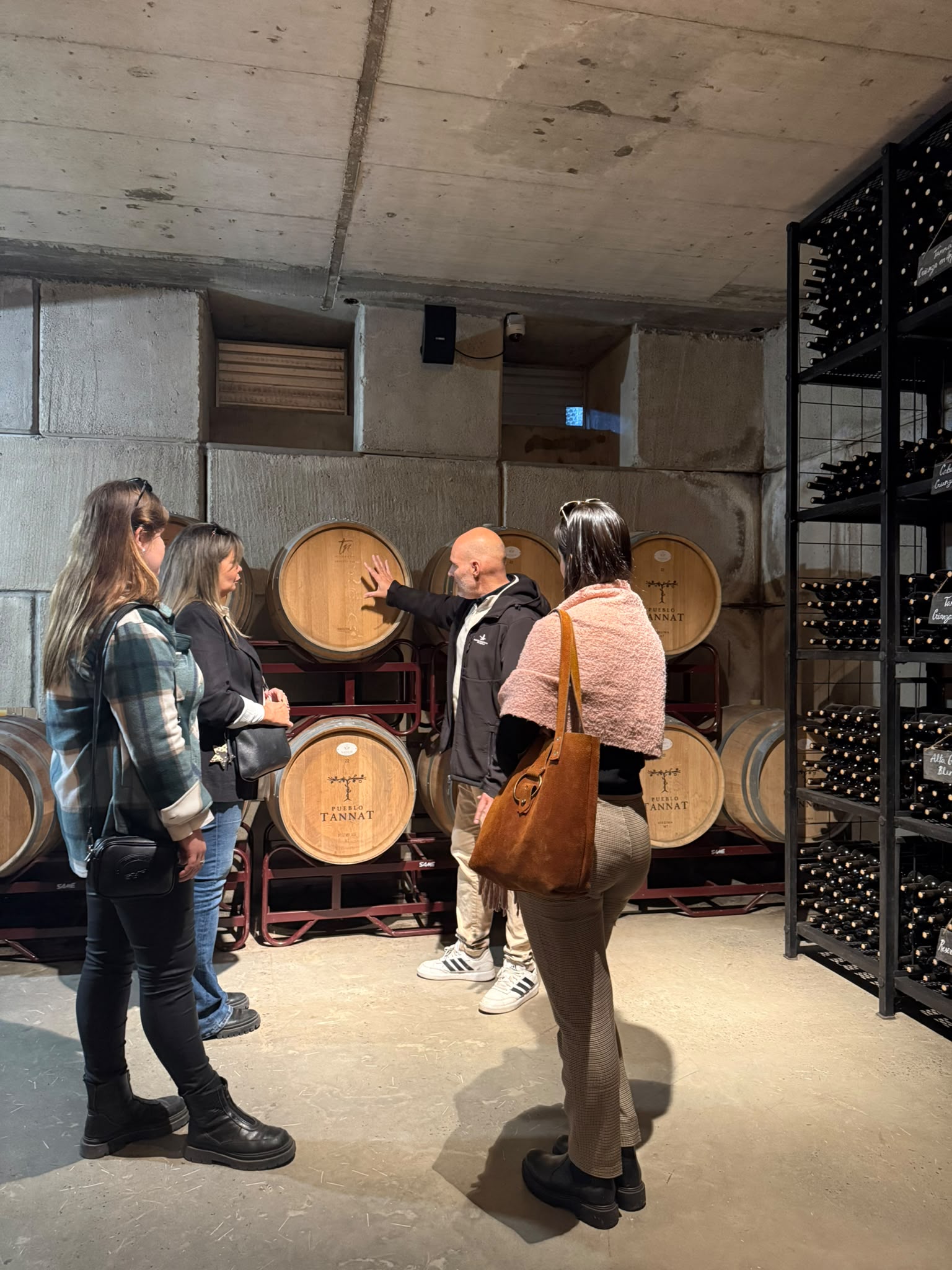 Visita guiada junto a barricas en Pueblo Tannat